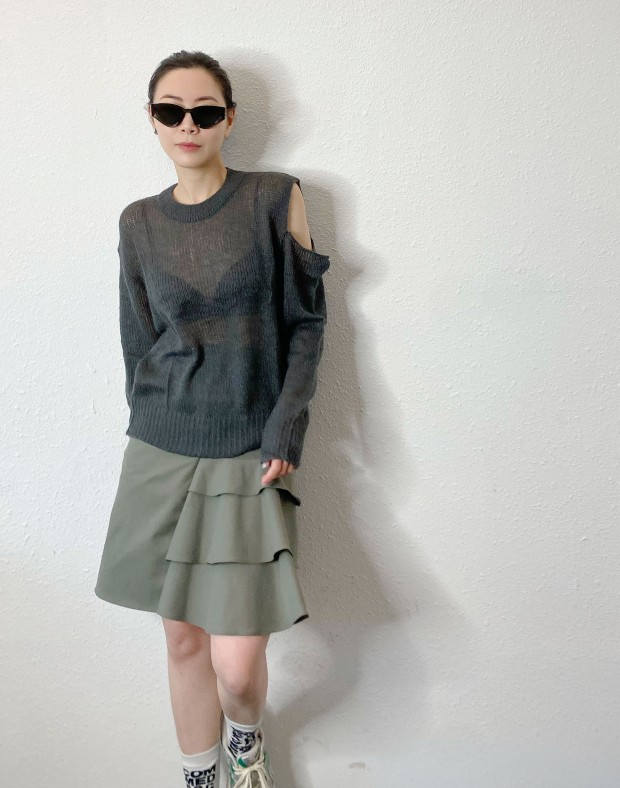 Charcoal Destroyed Knit #250330